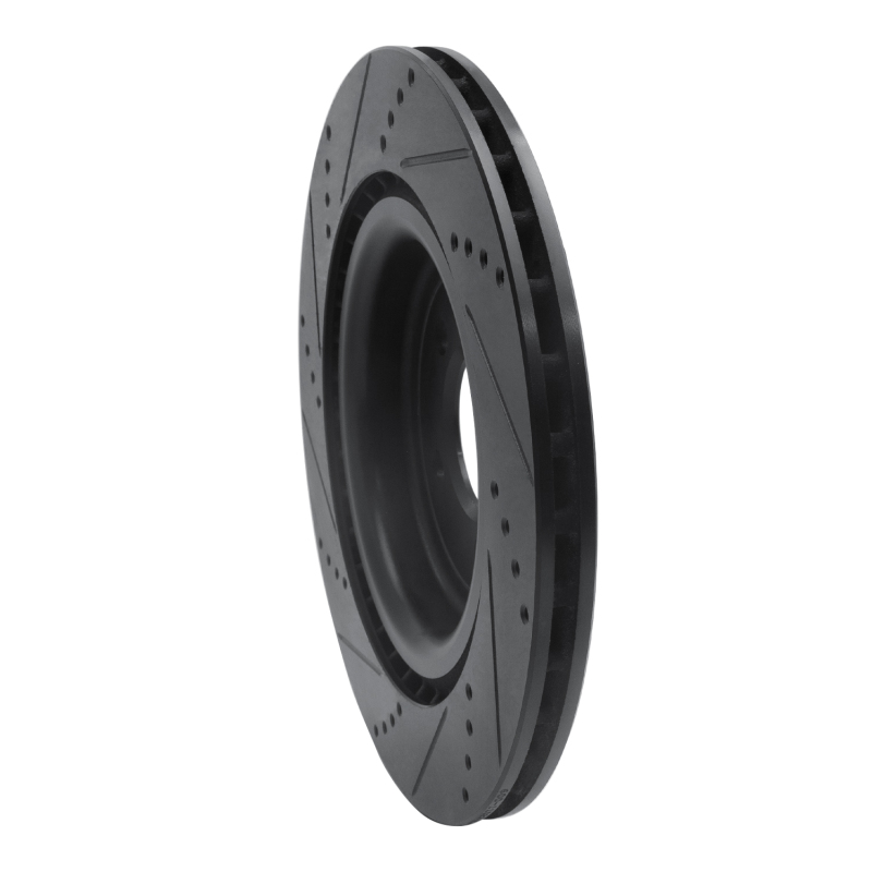 Land Rover Defender 110 Brake Rotor (1) - Rear Right - R1 Concepts - Drilled & Slotted - Black - `13-`25